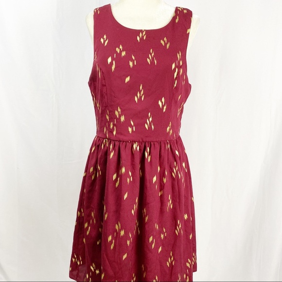 EVERLY Fit Flare Sleeveless Dress Sz L ZIP Up Back - Picture 2 of 10